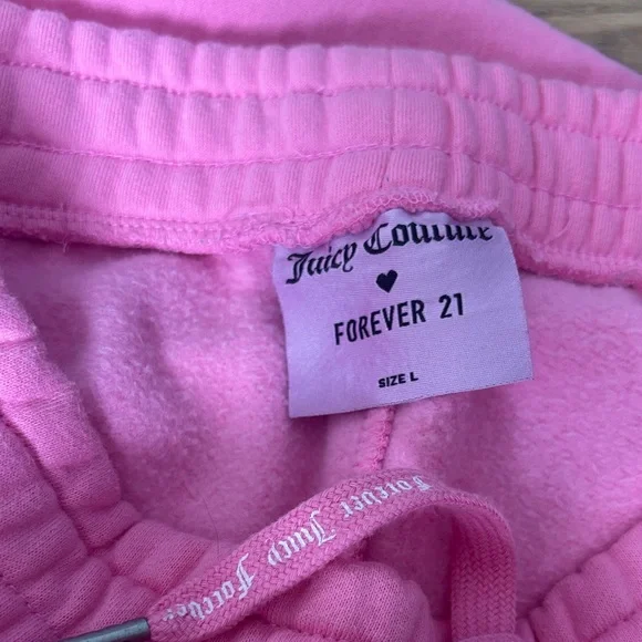 Juicy Couture Forever‎ Pink Rhinestone Logo Sweatpants Women's Size L - Picture 4 of 4